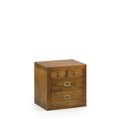 Guildhall 45 cm W Solid Wood Bedside Table