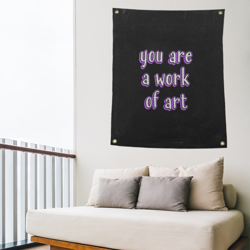 Tapisserie en polyester tableau noir quot, H 80 po x l 59 po, Mauve