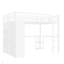 Structure de lit mezzanine avec garde-robe intégrée, lit mezzanine en métal avec bureau et tablettes de rangement-1876218325-1876218326