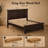 Wood Platform Bed Frame with Tall Panel Headboard and Solid Slat Support-1612009979-1612009973