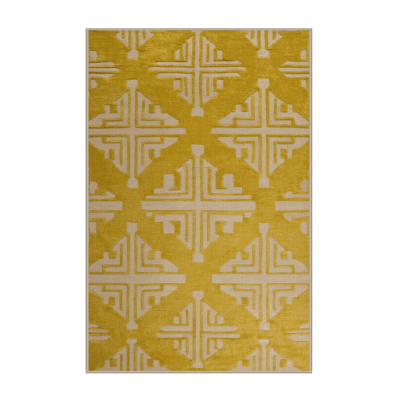 Machine Washable Trellis Brown Area Rug, Rectangle 4' x 6'