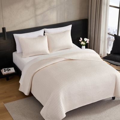 Vera Wang Matte Satin Solid Reversible Quilt Set