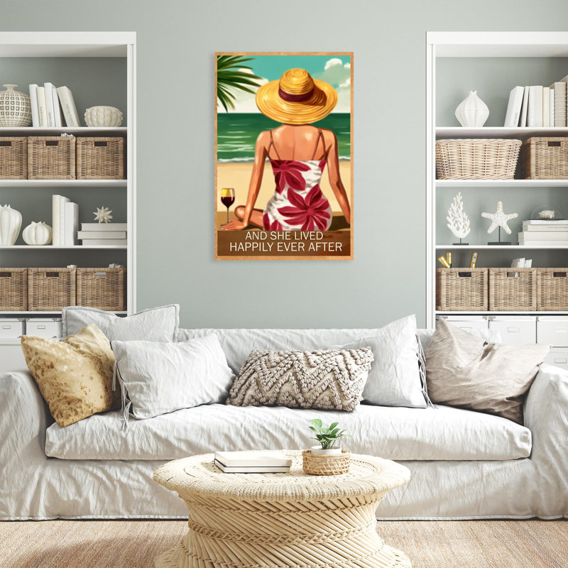«Wine And She Lived Happily», impression sur toile, H 36 po x l 24 po x P 1,25 po