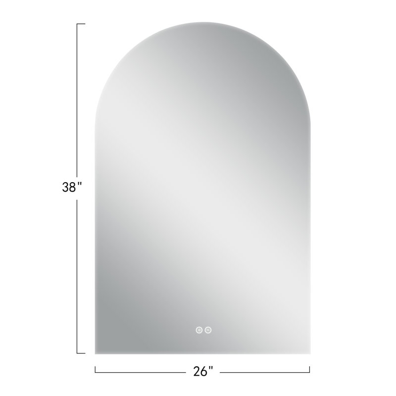 Cadedra Metal Arch Wall Mirror, 38" x 26"