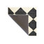 Tapis lavable à motif géométrique noir à carreaux crème-1604754482