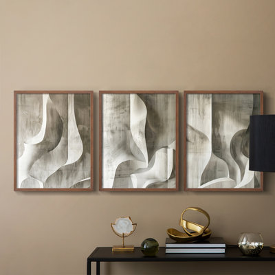 Abstract  Series  CLIV  -Set Of 3 Framed Giclee Prints -Ready to Hang