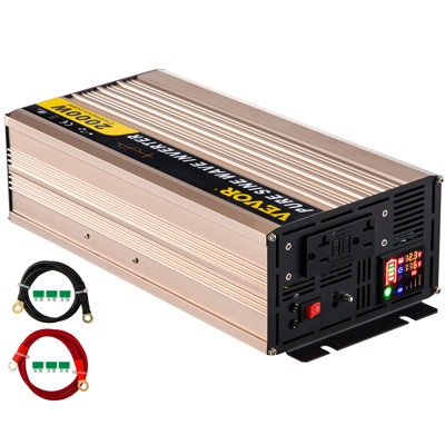 Onduleur à onde sinusoïdale pure, onduleur de 2000 watts, courant continu de 12 V à CA