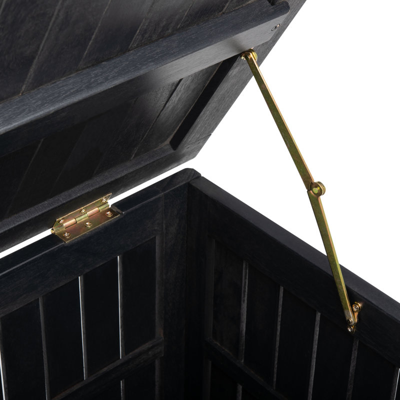 Safavieh Abri 47.6'' W Water Resistant Solid Wood Eucalyptus Deck Box, Black