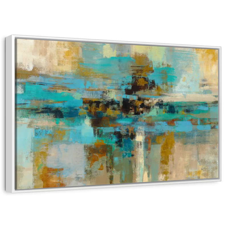 Morning Fjord, Cadre flottant blanc, 46 po x 31 po