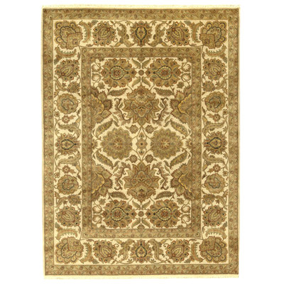 High-Quality Hand-Knotted Ivory Area Rug