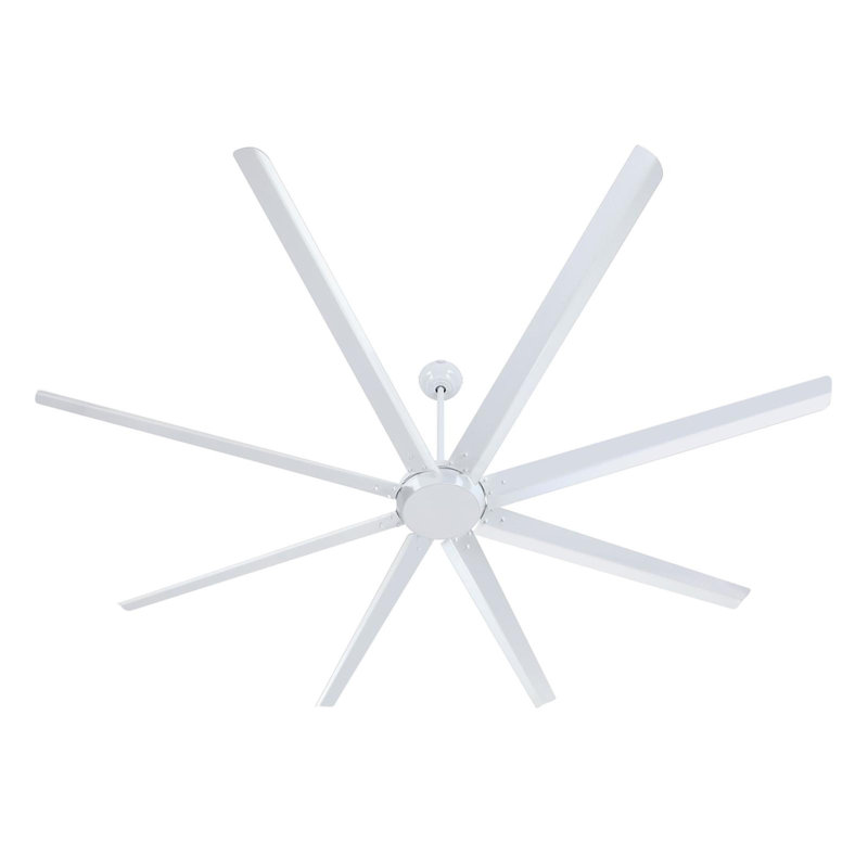 100" McClellandville Industrial Ceiling Fan with Aluminum Blades and Remote Control, White