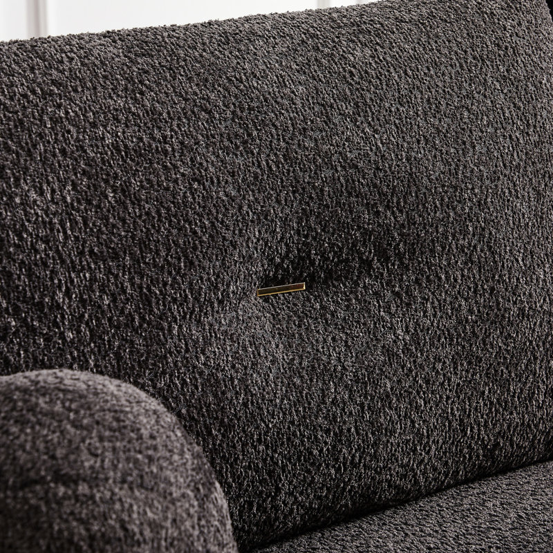 Fauteuil inclinable en laine d'agneau gris Mid-Century inspiré du milieu du siècle - confortable et élégant pour les espaces