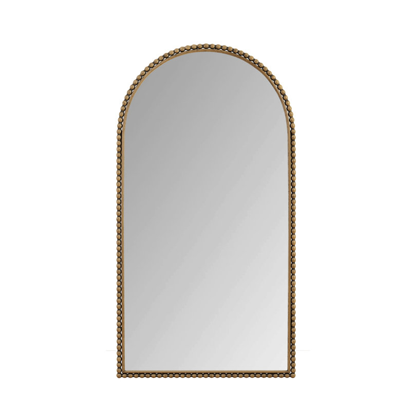 Iron Arch Retro Full Length Mirror With Supporting Feet, For Living Room, Bedroom (Gold), Gold