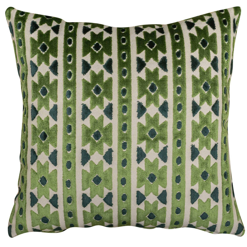 Geometric Green Cushion, 43x43cm, Cover only