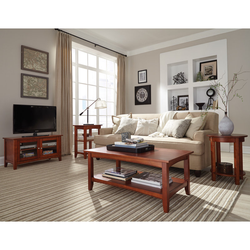Shaker Cottage 2-Tier Rectangular Coffee Table, Cherry, Cherry