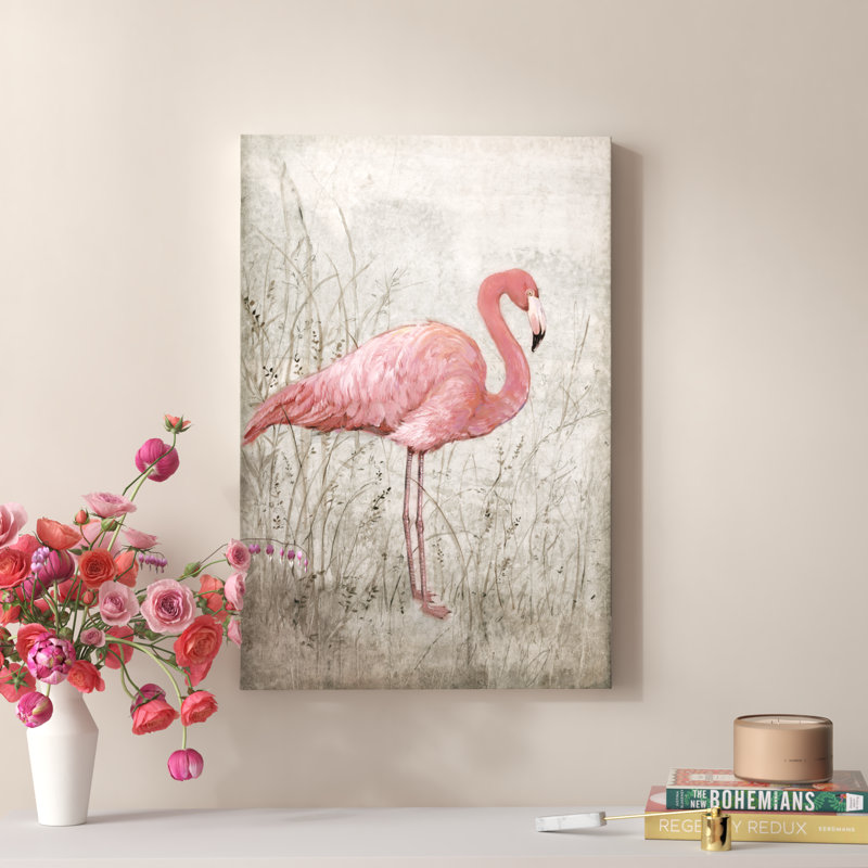 American Flamingo I by Timothy O' Toole - Painting, 30cm H x 20cm W, Wrapped Canvas