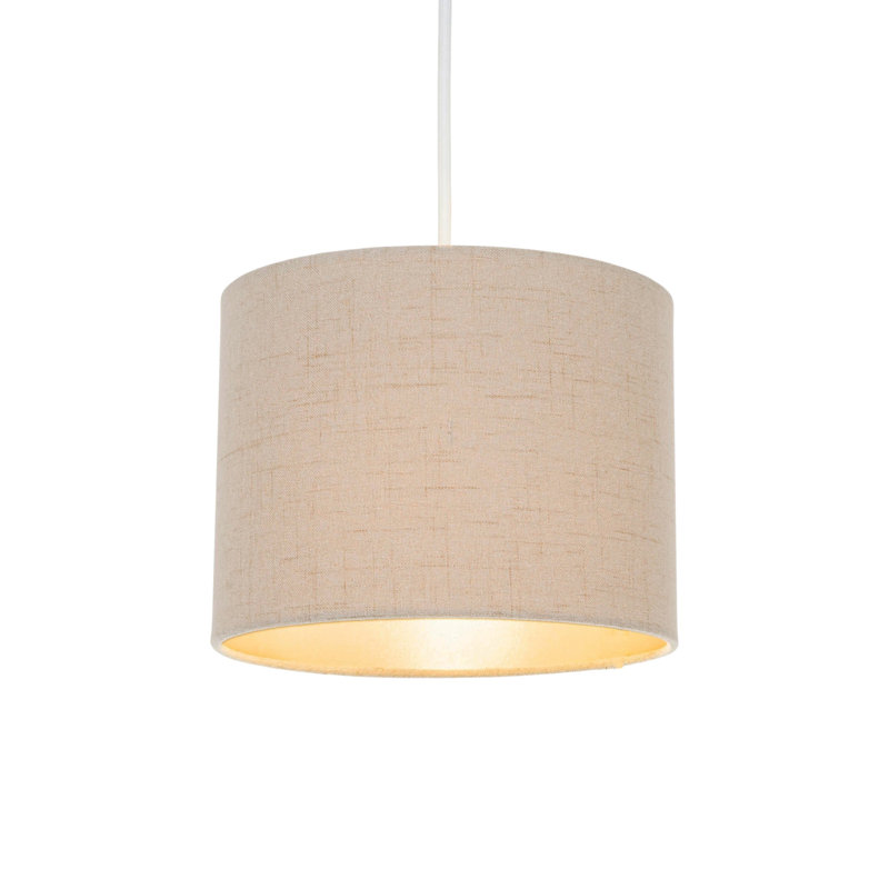 30cm Linen Drum Lamp Shade, 15cm H x 20cm W x 20cm D, Taupe