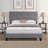 Upholstered Platform Bed with Button Tufted Linen Fabric Headboard, No Box Spring Needed, Wood-1981697519-1962031056