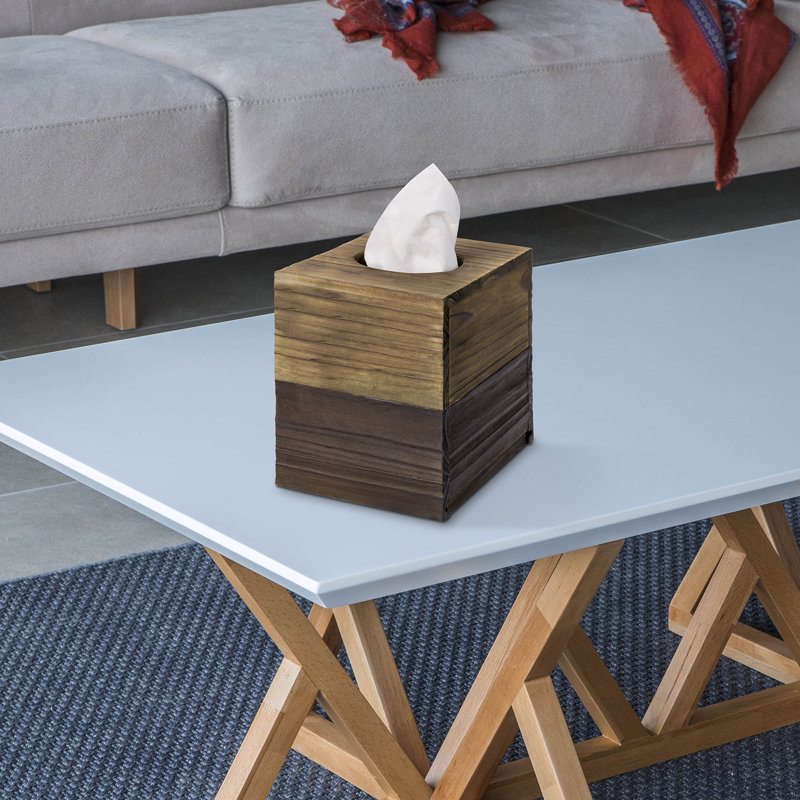 Couvercle de boîte à mouchoirs en bois massif Clapton