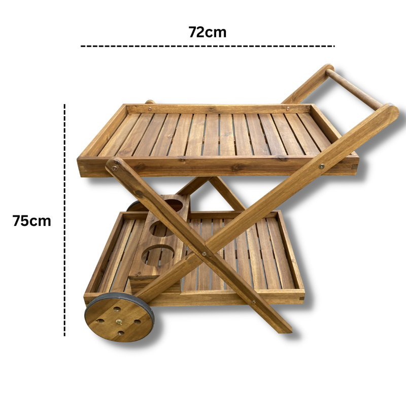 Pylesville Rectangular Acacia Outdoor Bar Table , 72cm cm W 55cm cm D