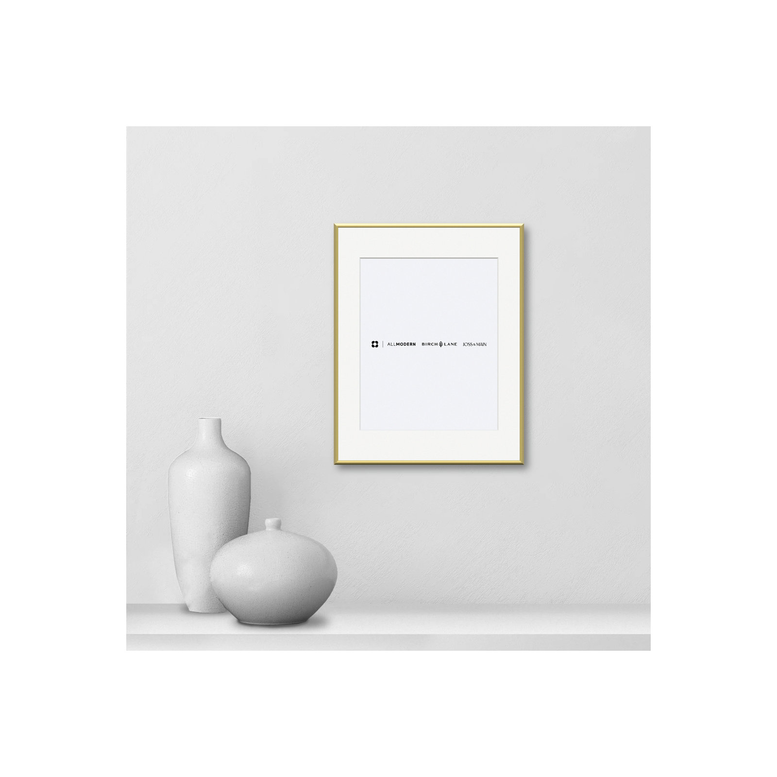 Feronia Metal Picture Frame with Mat, Gold, 8" x 10"