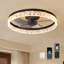 Ventilateur de plafond 20 "en cristal avec lumière DEL à intensité variable, application et télécommande, 3 ct, encastré pour chambre à coucher-285044882-285044877