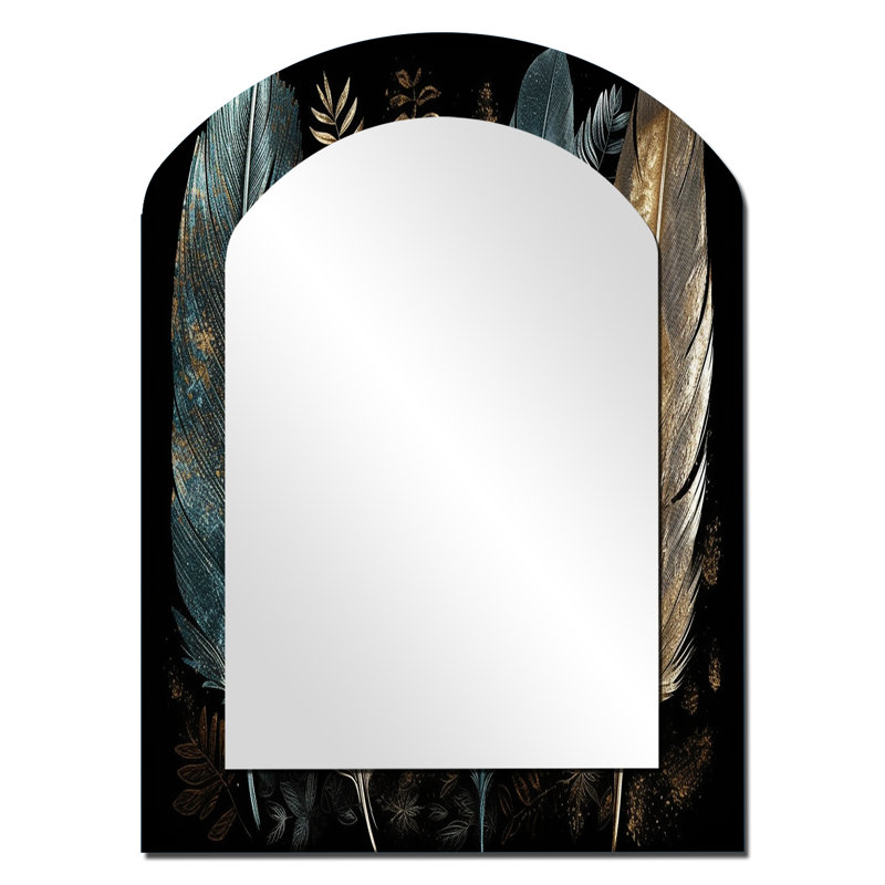 Plume dorée dorée I - Glam Feather, 34 po x 25 po