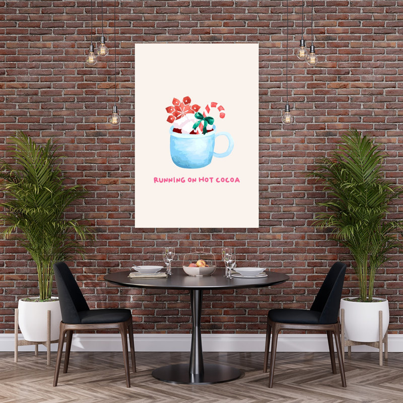 Running On Hot Cocoa Contemporary Winter Wall Art Print by Karen Menzenbach - Wrapped Canvas Print, 152.4cm H x 101.6cm W