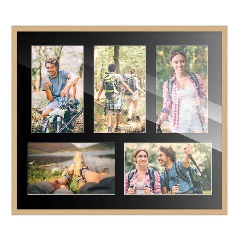 Cadre en bois, 4 po x 6 po, 12 po x 14 po, Naturel / Noir