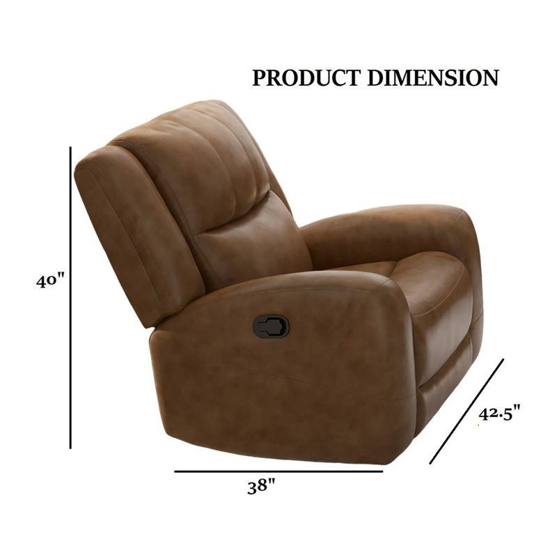 Fauteuil inclinable manuel brun avec accoudoirs profilés de style transitionnel brun