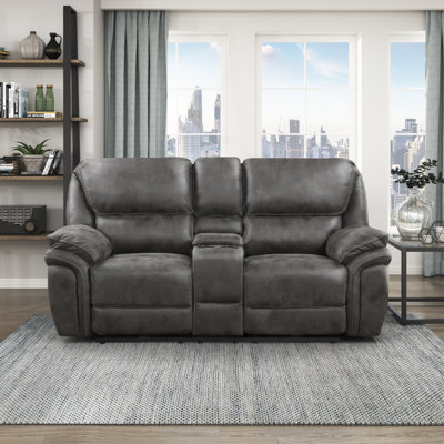 Deajah 79.5" Modern & Contemporary Loveseat-Microfiber Reclining Loveseat with Storage & Cup Holders by Red Barrel Studio