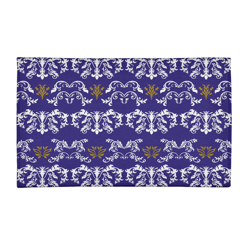 Damask Indoor Rug, Rectangle 4' x 6'