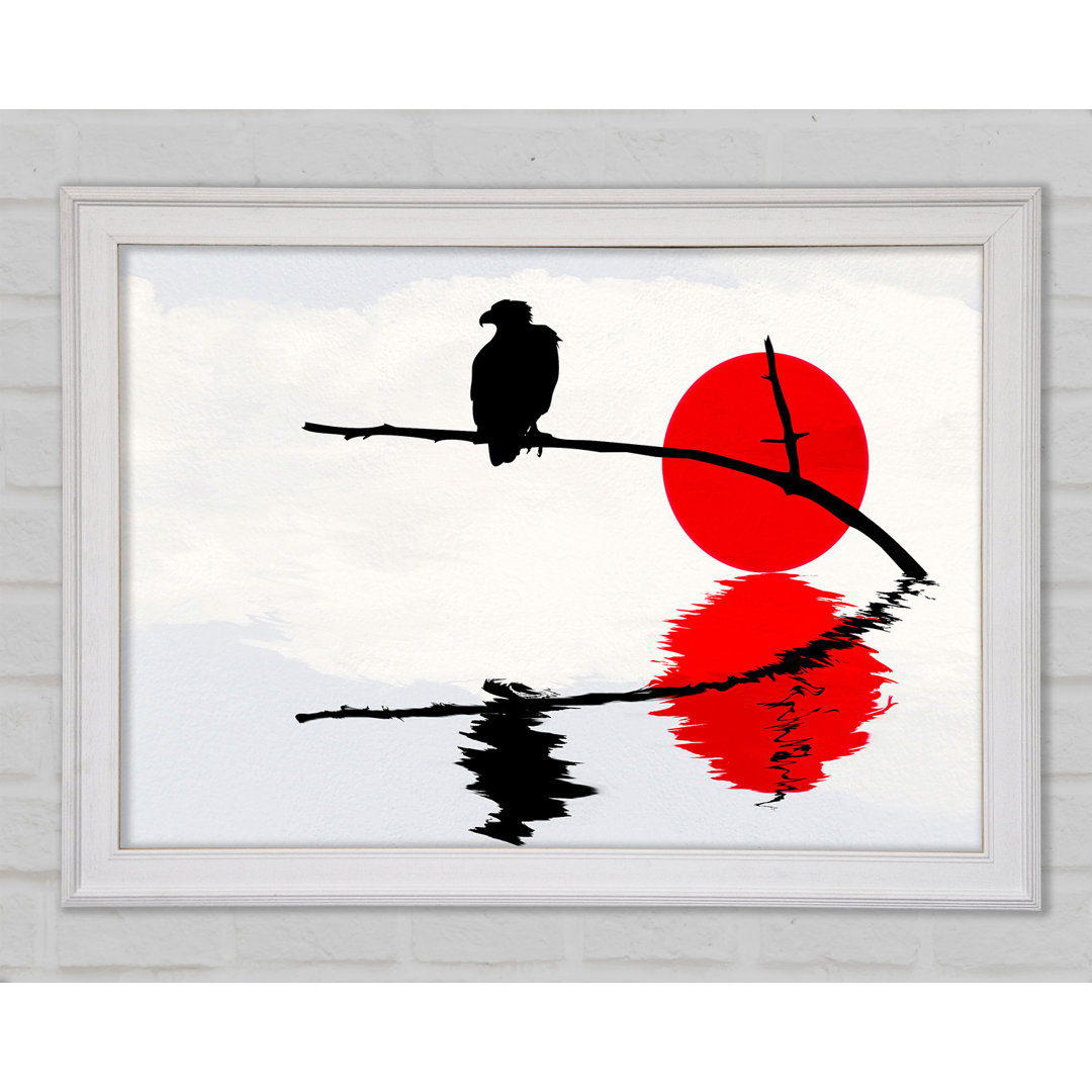 Gerahmtes Wandbild Reflections Of The Sun Eagle in Rot