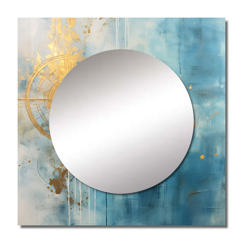 Delorice - Miroir carré décoratif abstrait, décoration murale pour chambre à coucher, 29 po x 29 po