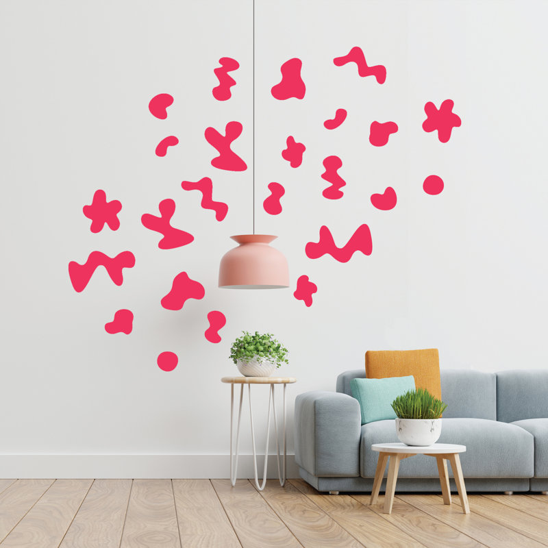 Adhésif décoratif formes fluides, Rose