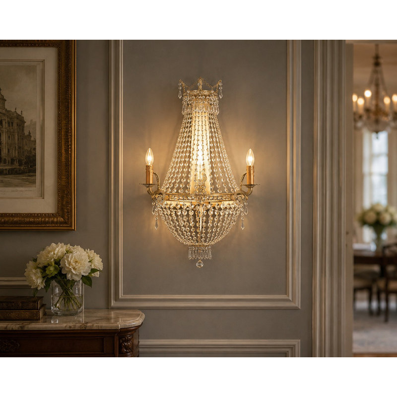 Gilt Crystal Chandelier Sconce