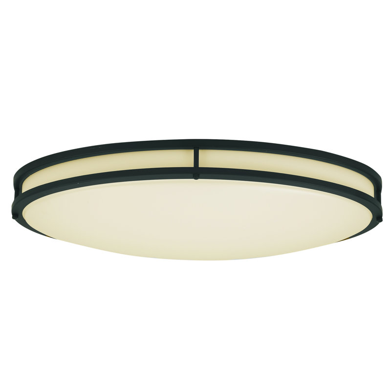Plafonnier encastré 1 lumière Arjit, Noir mat, H 4,3 po x l 13,6 po x P 24 po