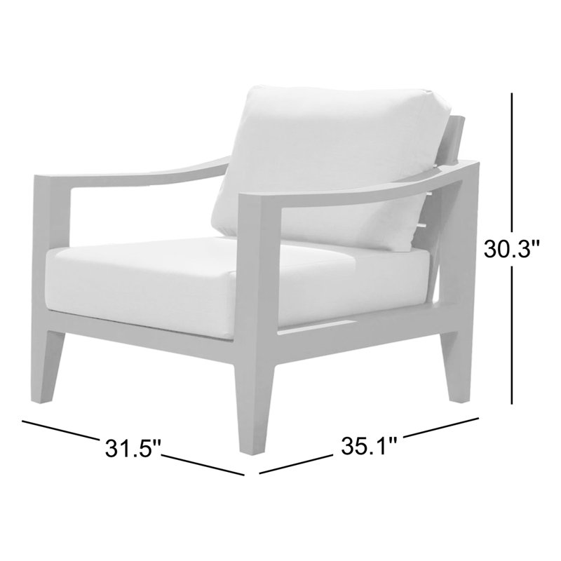 Chaise de jardin Solstice avec coussins Sunbr, Sunbrella® beige, Beige