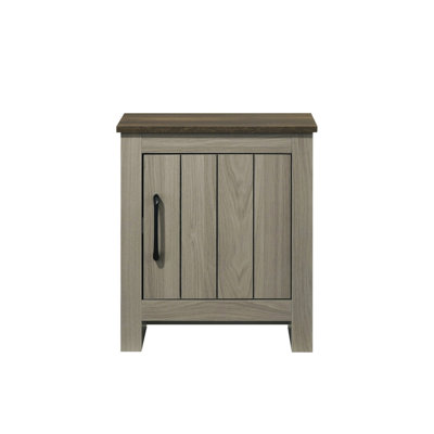 Table de bout l 16 po, table d'appoint, table de chevet avec porte d'armoire, chêne gris