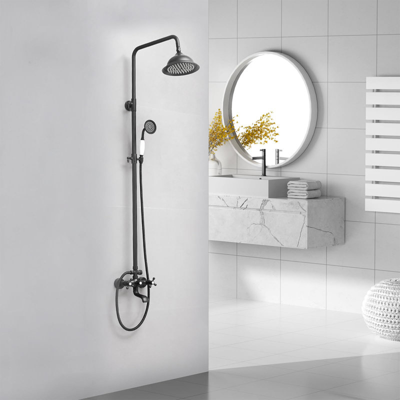 Matte Black Stainless Steel Dual Function Outdoor Shower