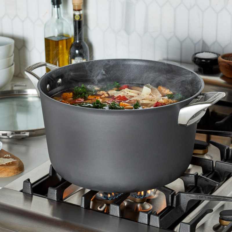 Calphalon Premier 12-Quart Black Hard-Anodized Nonstick Stock Pot with Lid