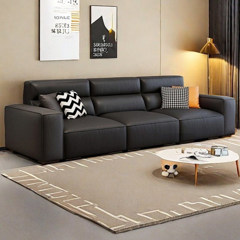 Canapé à dossier haut en tofu italien, H 33,46 po x l 133,85 po x P 37,79 po