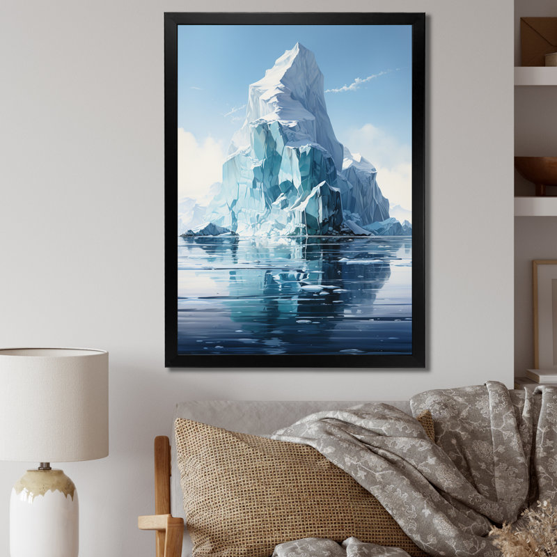 Glacier Majesty sur toile, 32" H x 16" W, Black Picture Framed