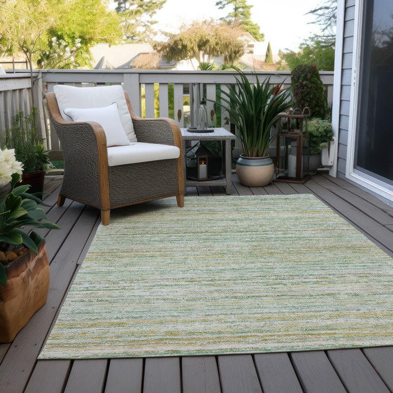 Machine Washable Indoor/Outdoor Claudian ACN1239 Mint Rug