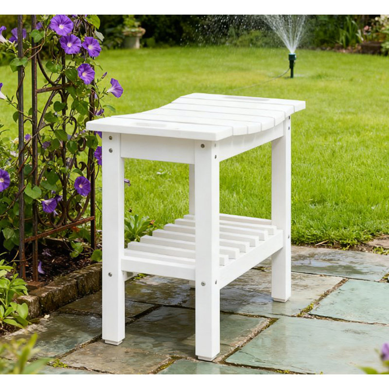 Banc de douche, tabouret de douche avec poignée, banc de rangement, Blanc