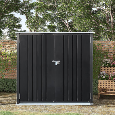 Galvanized Steel Bike Shed with Removable Gravity Locking Racks, Outdoor Bicycle Storage D199x W141x H143m With 2 Racks