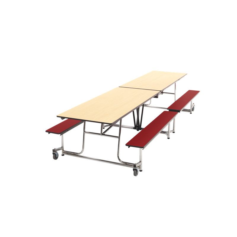 AmTab Manufacturing Corporation Rectangle Bench Cafeteria Table, 145" L x 30" W