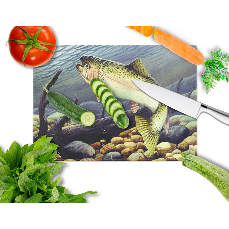 Planche à découper en verre trésors caroline Rainbow Trout