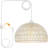 Plug in Pendant Light, 15FT Hemp Rope Cord,Hanging Light with Plug in Cord Rattan Hanging Lamp