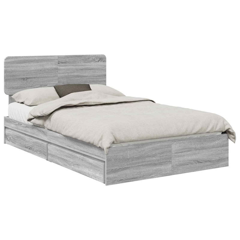 Bed Frame, Double (4'6), Grey Sonoma